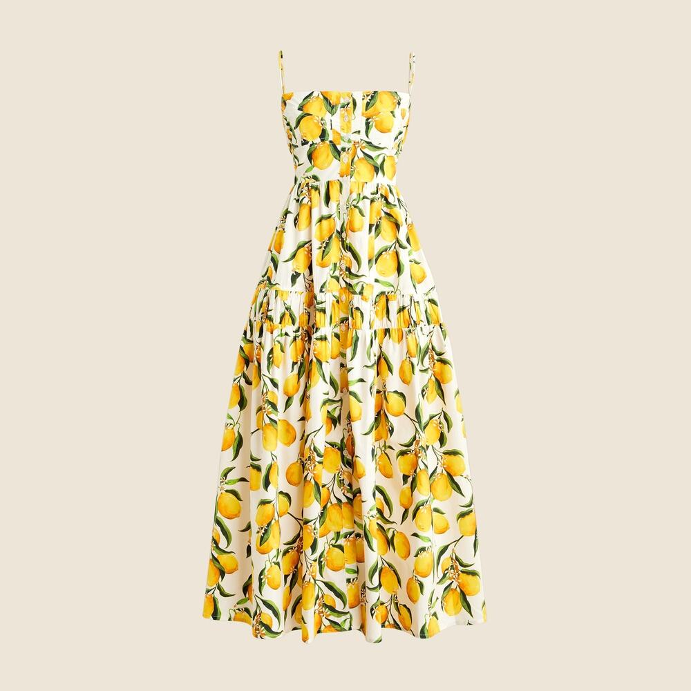 J. Crew Citrus Maxi Dress - Yellow and Green